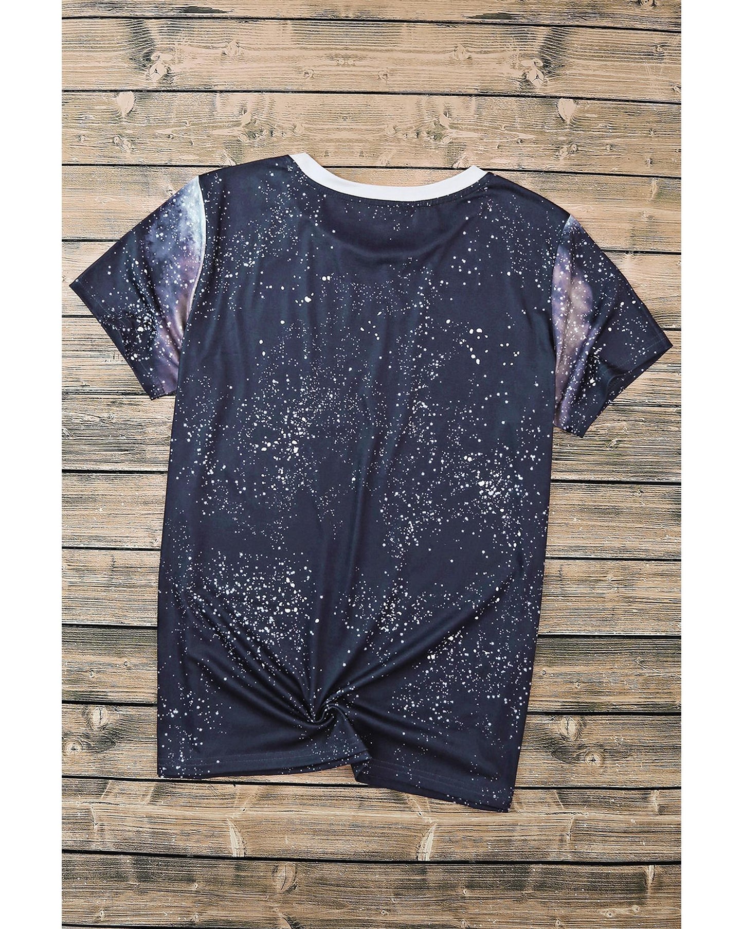 Azura Exchange Bleached Print Short Sleeve Crewneck Top - M