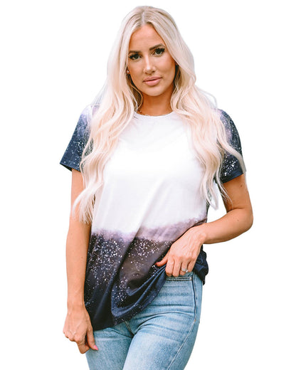 Azura Exchange Bleached Print Short Sleeve Crewneck Top - XL