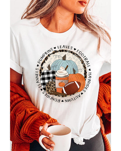 Azura Exchange Autumn Vibes Pumpkin Graphic T-shirt - S