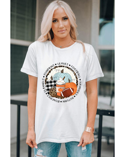 Azura Exchange Autumn Vibes Pumpkin Graphic T-shirt - XL