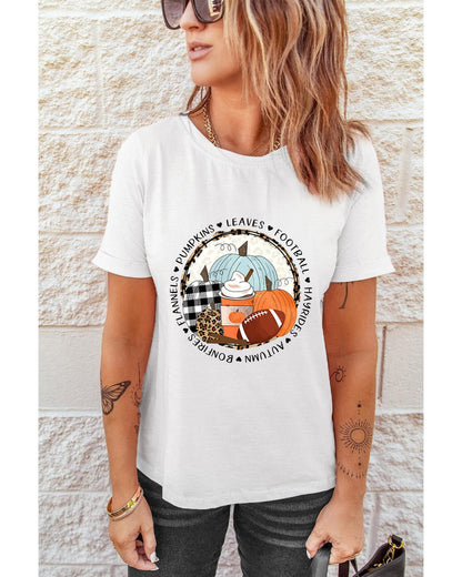 Azura Exchange Autumn Vibes Pumpkin Graphic T-shirt - XL