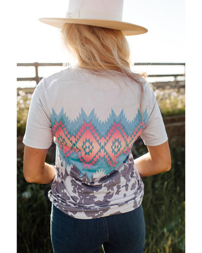 Azura Exchange Aztec Geometric Print T-shirt - 2XL