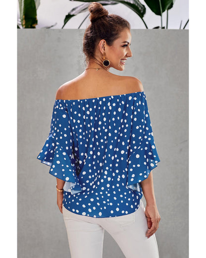 Azura Exchange Bell Sleeve Off Shoulder Tie Knot Top - S
