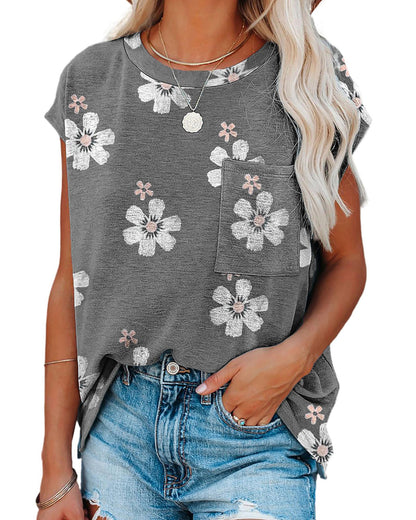 Azura Exchange Cap Sleeve T-Shirt with Pocket - 2XL