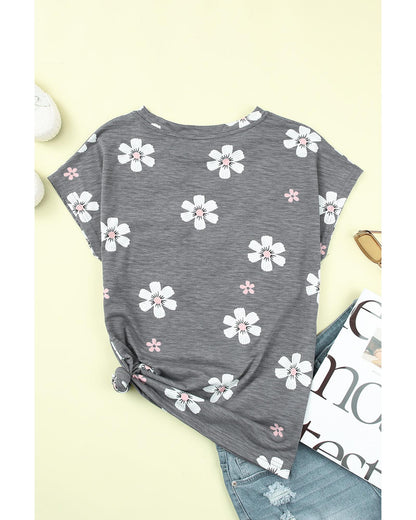 Azura Exchange Cap Sleeve T-Shirt with Pocket - L