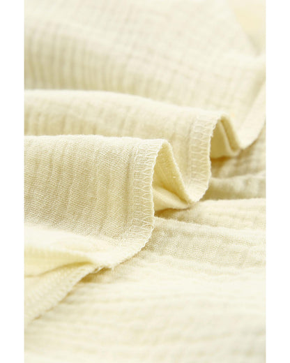 Azura Exchange Beige Textured Pocket Split V Neck Top - 4X