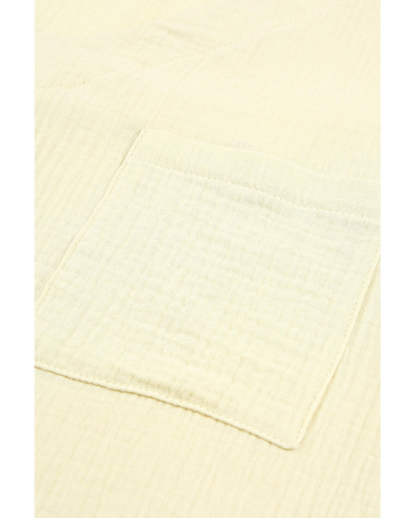 Azura Exchange Beige Textured Pocket Split V Neck Top - 4X