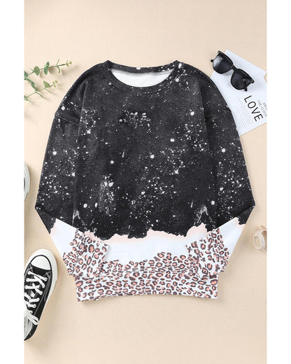 Azura Exchange Bleached Leopard Pullover Sweatshirt - XL