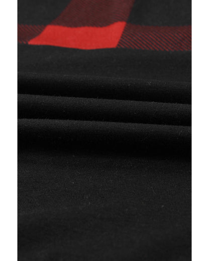 Azura Exchange Buffalo Plaid Zip Pullover Hooded Top - L