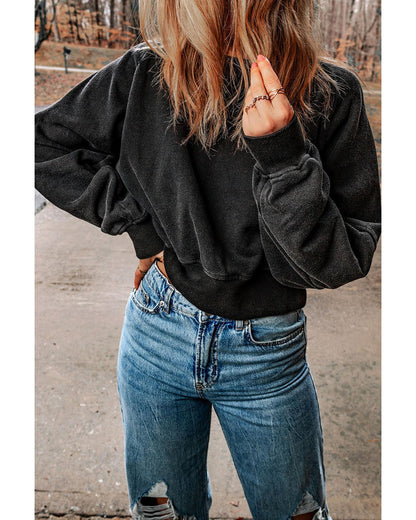 Azura Exchange Acid Wash Open Back Sweatshirt - S