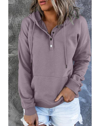 Azura Exchange Button Pullover Hoodie with Pocket - 2XL