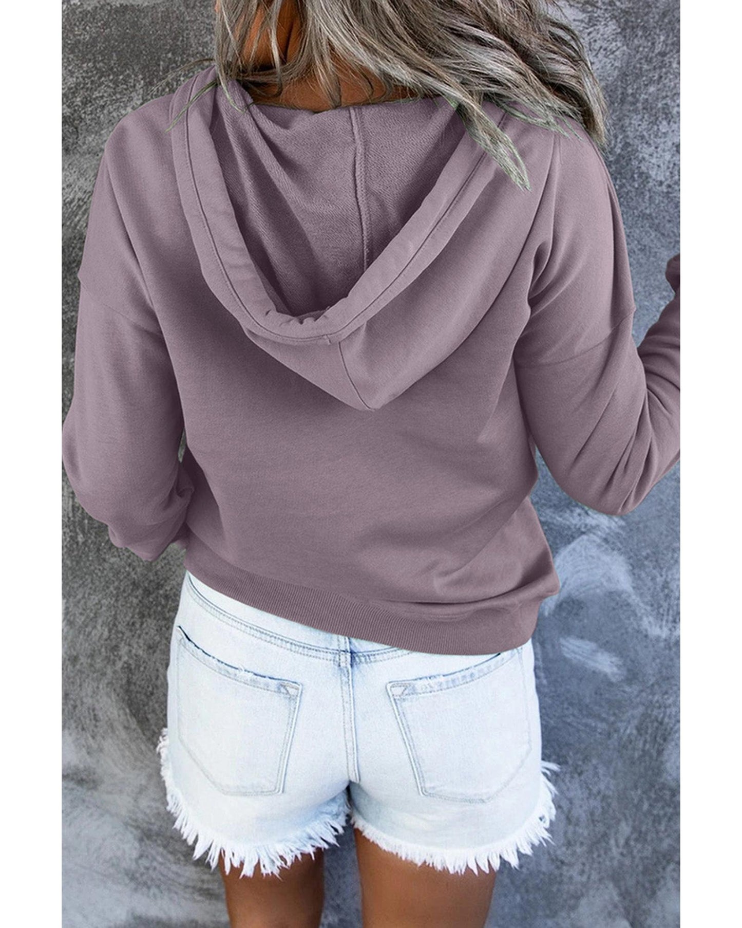 Azura Exchange Button Pullover Hoodie with Pocket - 2XL