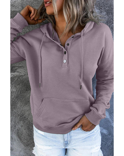 Azura Exchange Button Pullover Hoodie with Pocket - 2XL