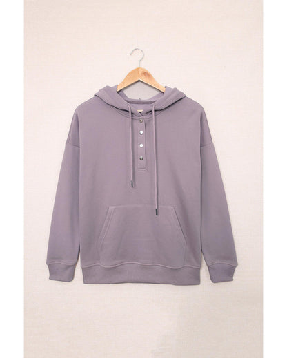 Azura Exchange Button Pullover Hoodie with Pocket - 2XL
