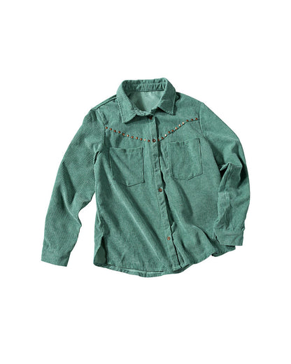 Azura Exchange Buttoned Corduroy Shirt with Pockets - S