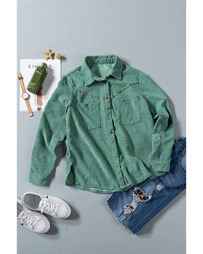 Azura Exchange Buttoned Corduroy Shirt with Pockets - XL