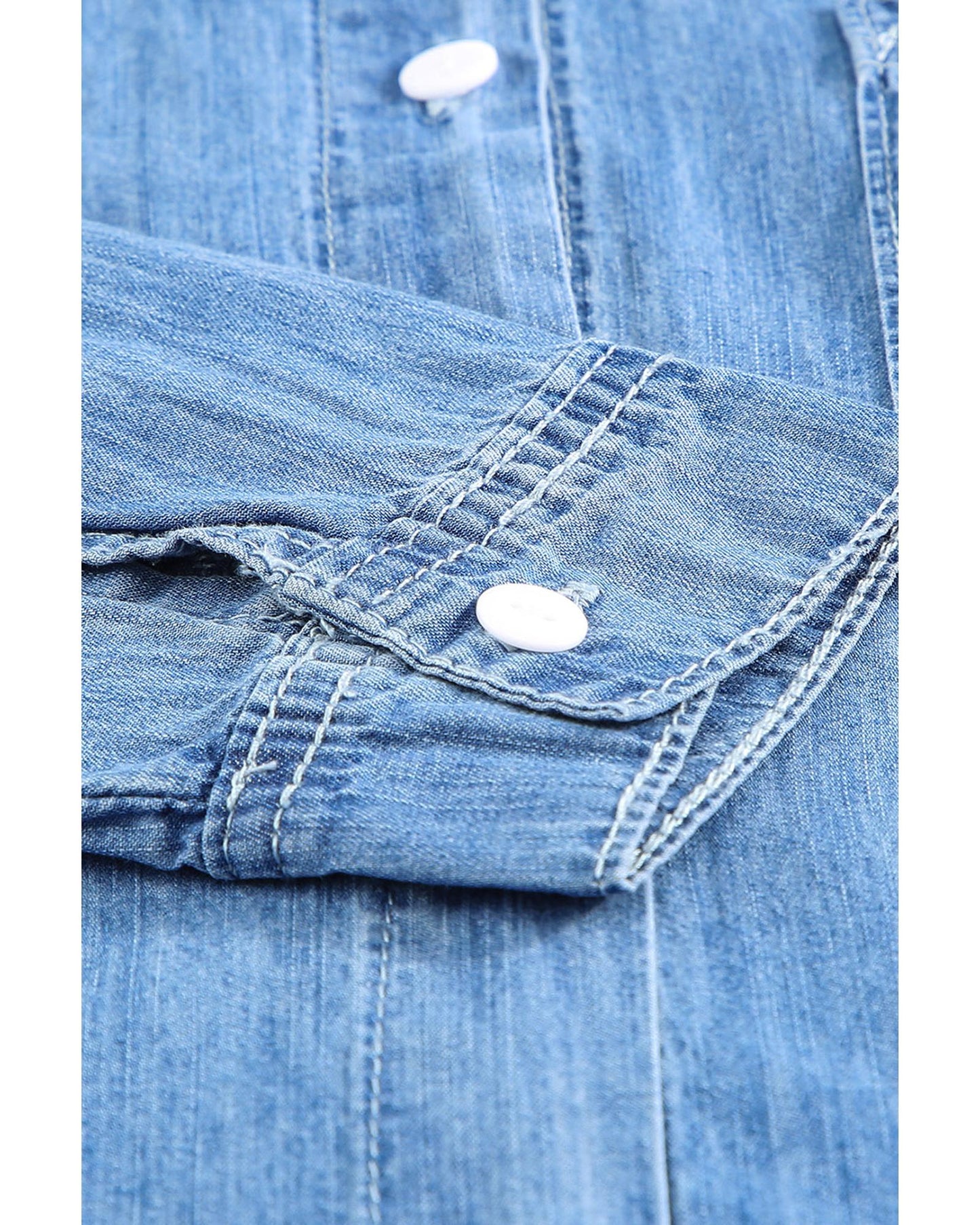 Azura Exchange Buttoned Long Sleeve Denim Shirt - XL