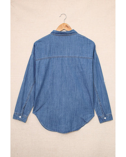 Azura Exchange Buttoned Long Sleeve Denim Shirt - XL