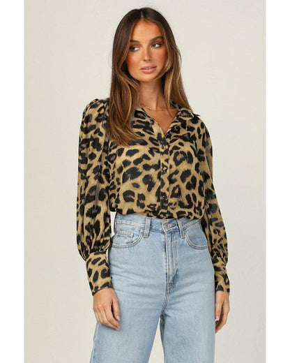 Azura Exchange Bubble Long Sleeve Button-up Shirt - L