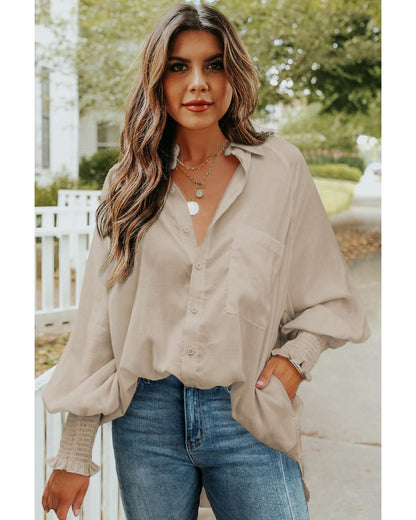 Azura Exchange Billowy Sleeves Pocketed Shirt - M