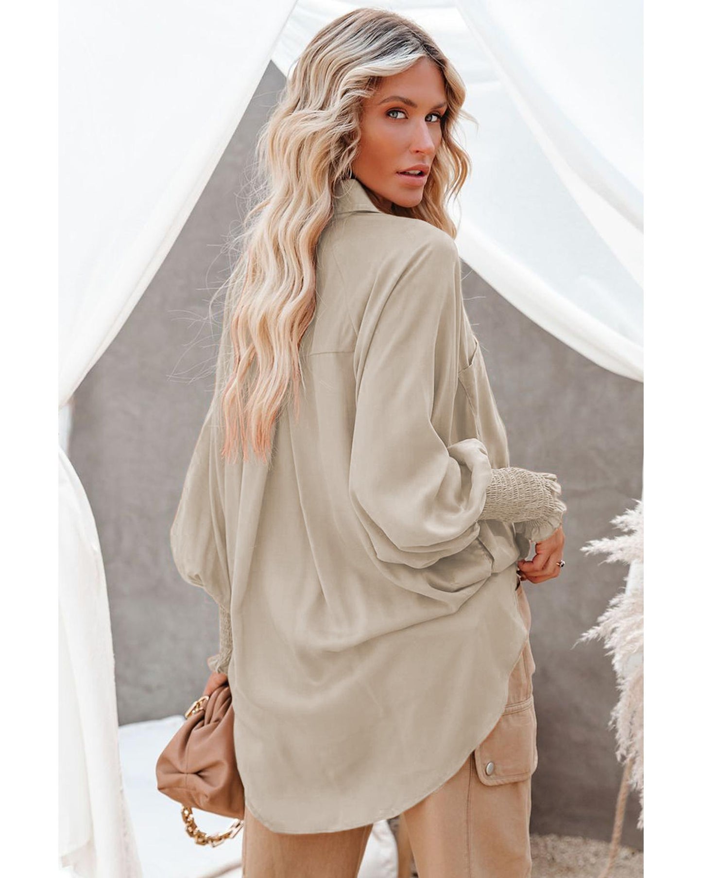 Azura Exchange Billowy Sleeves Pocketed Shirt - XL