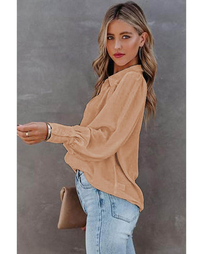 Azura Exchange Button-up Loose Long Sleeve Shirt - L