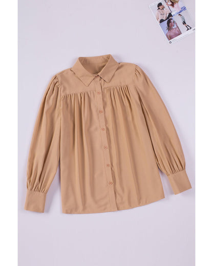 Azura Exchange Button-up Loose Long Sleeve Shirt - M