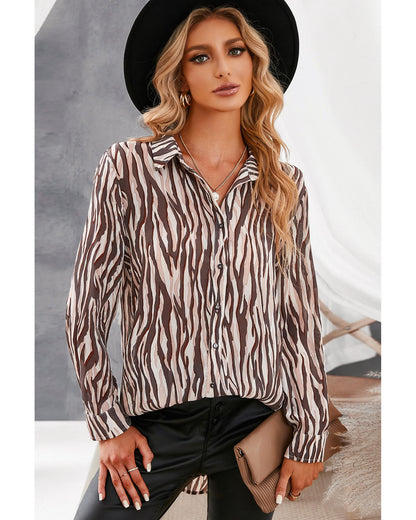Azura Exchange Animal Print Buttons Shirt - S