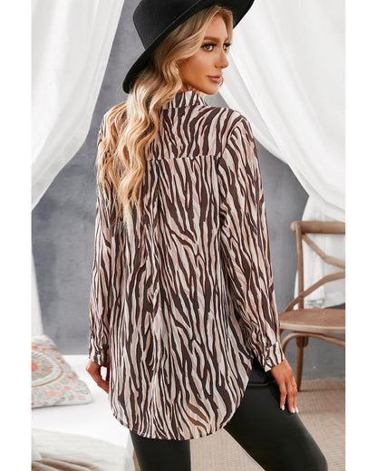 Azura Exchange Animal Print Buttons Shirt - S