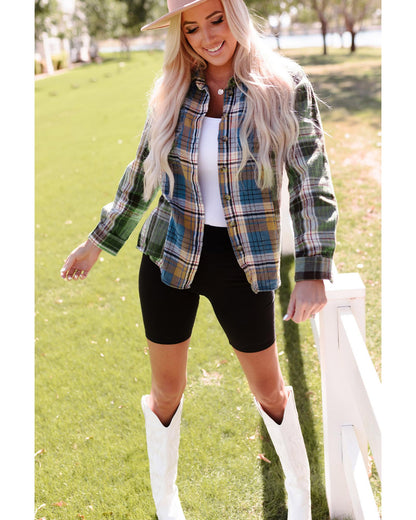 Azura Exchange Button Up Plaid Shacket - XL