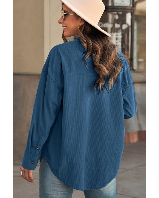 Azura Exchange Button Pocket Corduroy Shirt - M