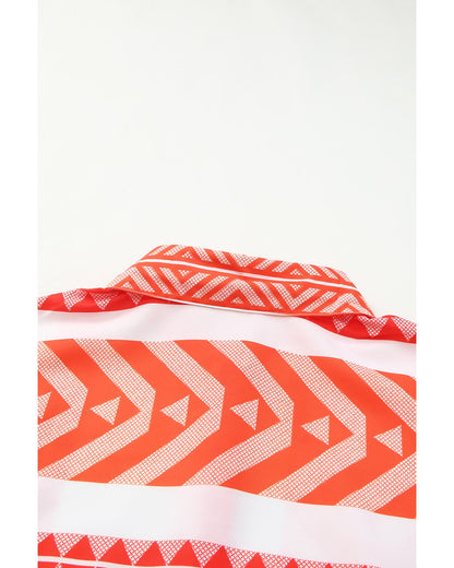 Azura Exchange Buttoned Geometric Striped Shirt - M