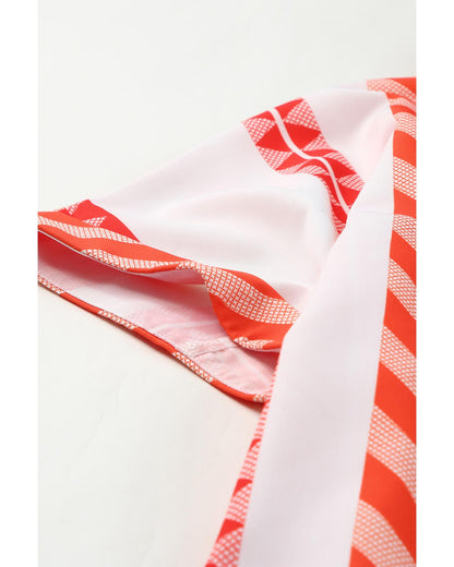 Azura Exchange Buttoned Geometric Striped Shirt - XL