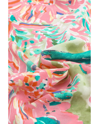 Azura Exchange Buttoned Sheath Long Sleeve Shirt with Abstract Floral Print - S