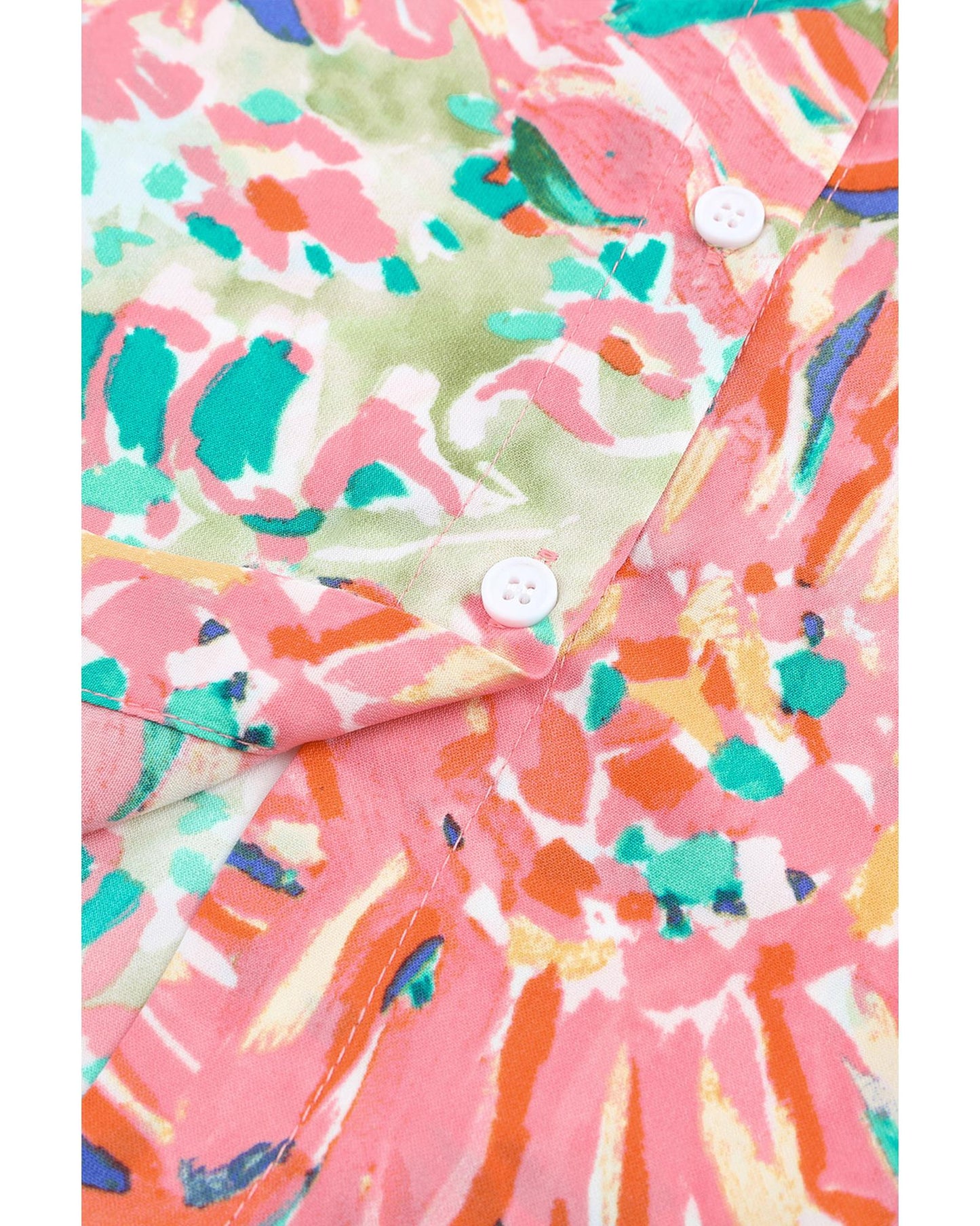 Azura Exchange Buttoned Sheath Long Sleeve Shirt with Abstract Floral Print - S