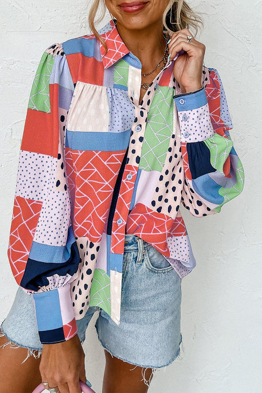 Azura Exchange Button Front Cuffed Sleeve Shirt - M