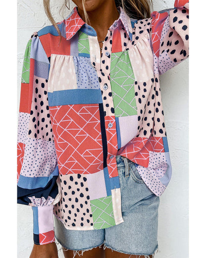 Azura Exchange Button Front Cuffed Sleeve Shirt - M