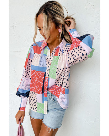 Azura Exchange Button Front Cuffed Sleeve Shirt - M