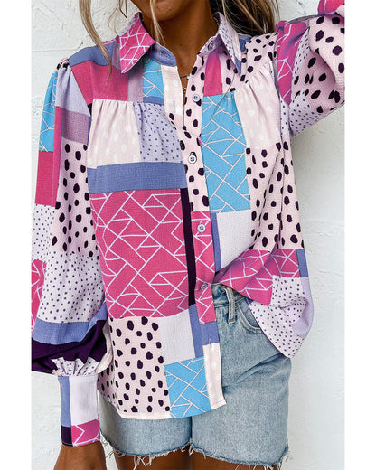 Azura Exchange Button Front Cuffed Sleeve Shirt - L