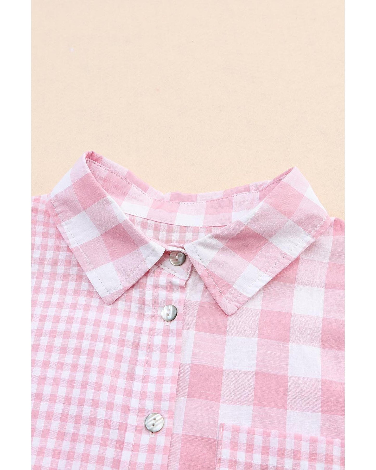 Azura Exchange Checked Patchwork Long Sleeve Shirt - M