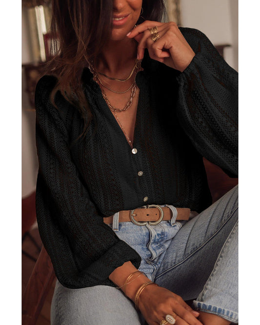 Azura Exchange Button Up Lace Shirt - L