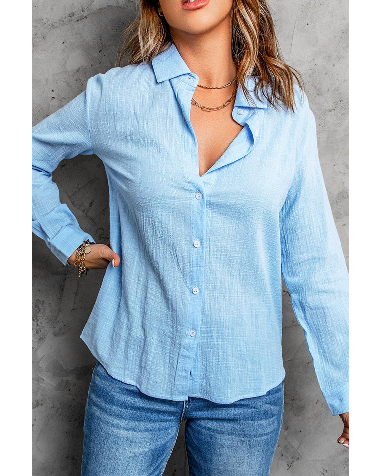 Azura Exchange Basic Textured Solid Color Shirt - 2XL