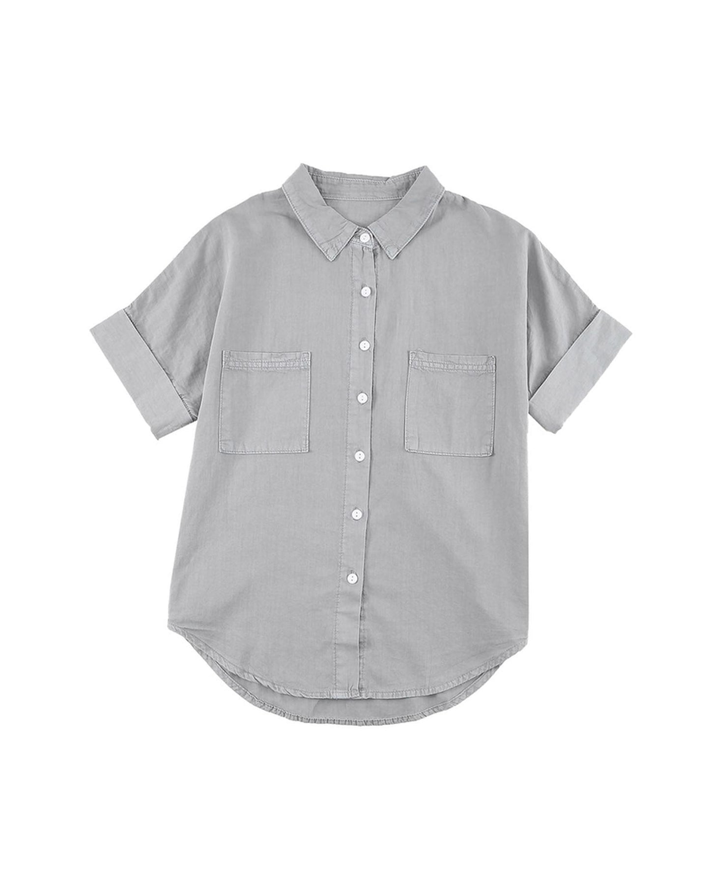 Azura Exchange Denim Shirt with Turn-down Collar - 2XL