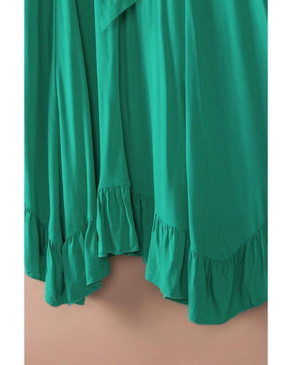 Azura Exchange Asymmetric Flounce Belted Maxi Skirt - S