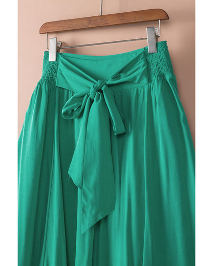 Azura Exchange Asymmetric Flounce Belted Maxi Skirt - S