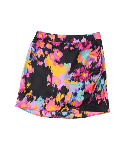 Azura Exchange Abstract Print Wrap Hem Mini Skirt - M