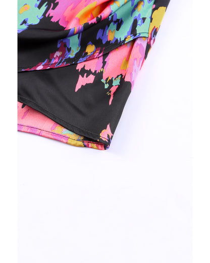 Azura Exchange Abstract Print Wrap Hem Mini Skirt - XL