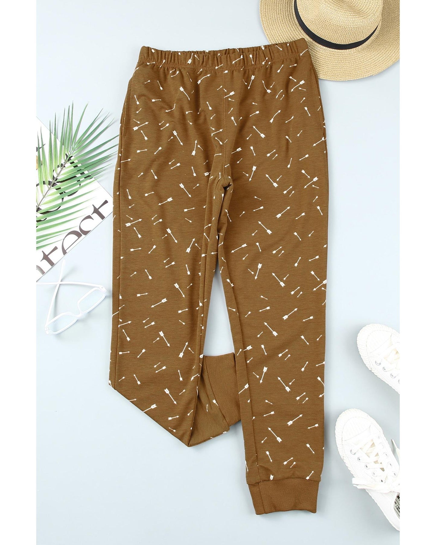 Azura Exchange Arrow Print Slim-fit High Waist Pants - L