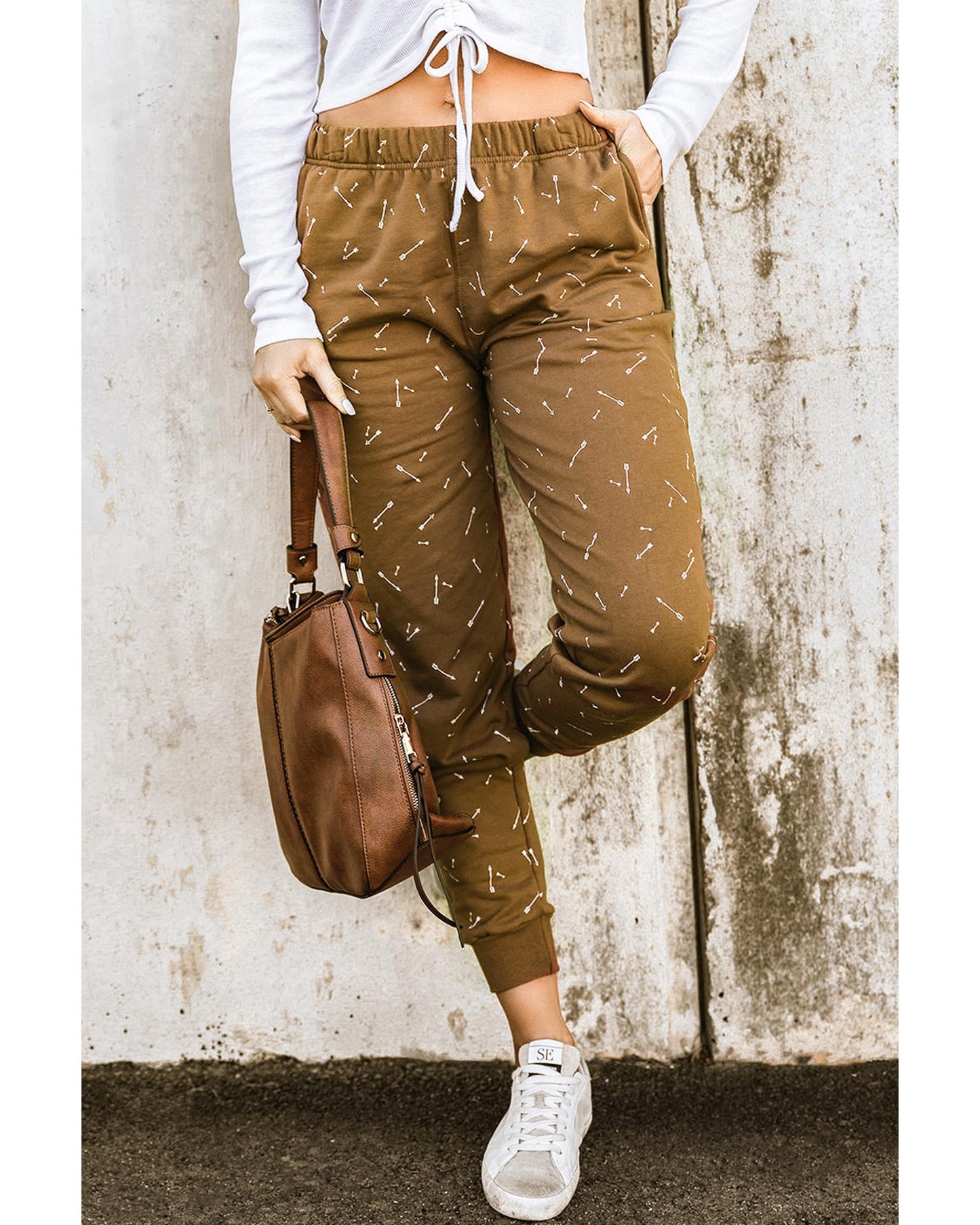 Azura Exchange Arrow Print Slim-fit High Waist Pants - S