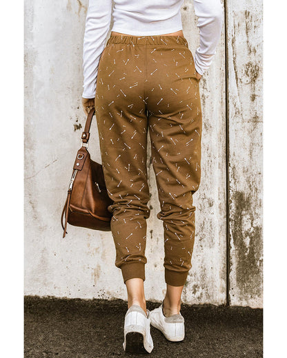 Azura Exchange Arrow Print Slim-fit High Waist Pants - S